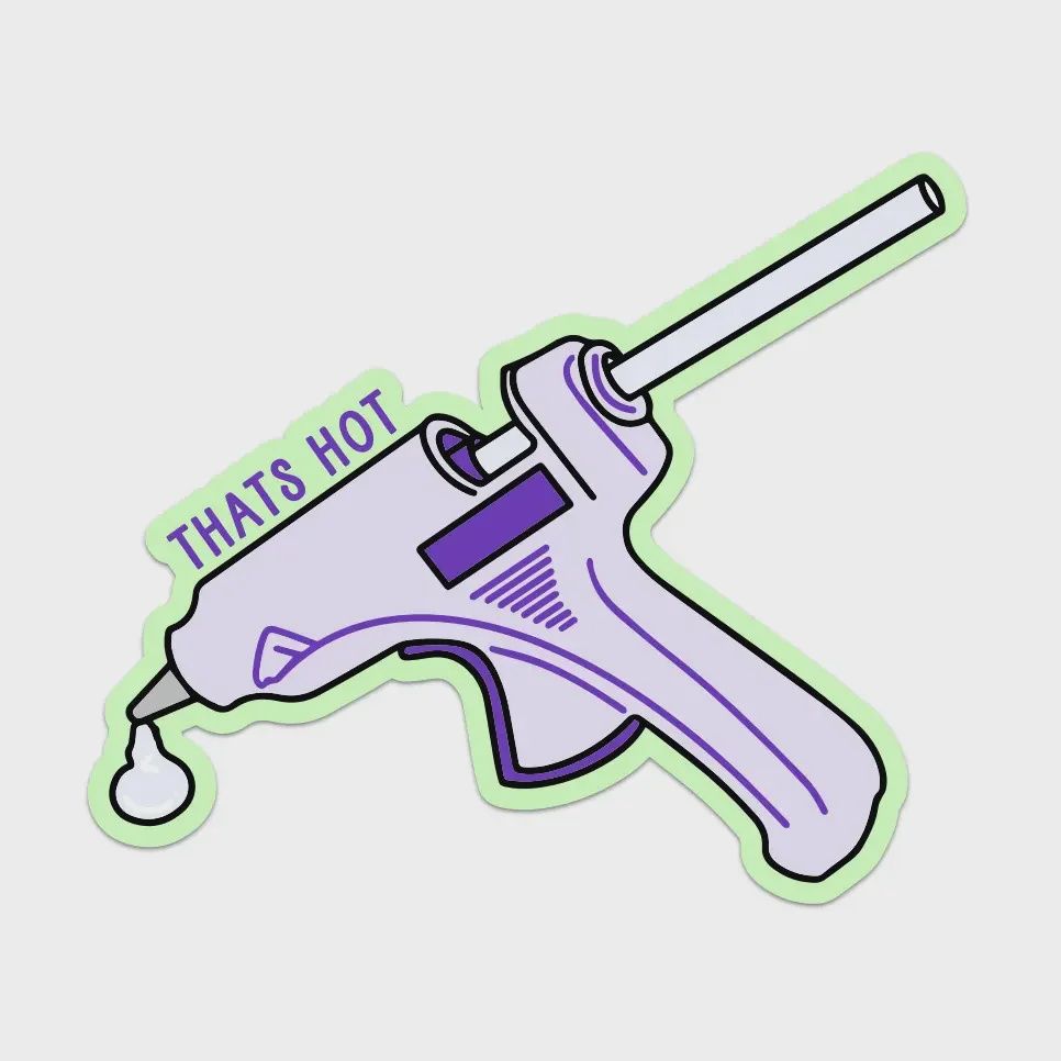 That's Hot Glue Gun Vinyl Sticker Mouthy Broad