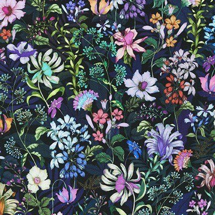 Topia Knit Night - Floral on Black