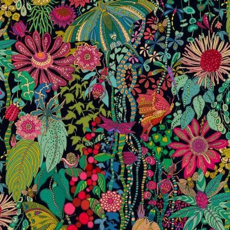 Twilight Dance Canvas Black Windham Fabrics