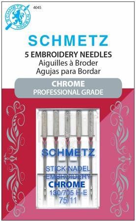 Schmetz Chrome Embroidery Needles Size 75/11 5/pk