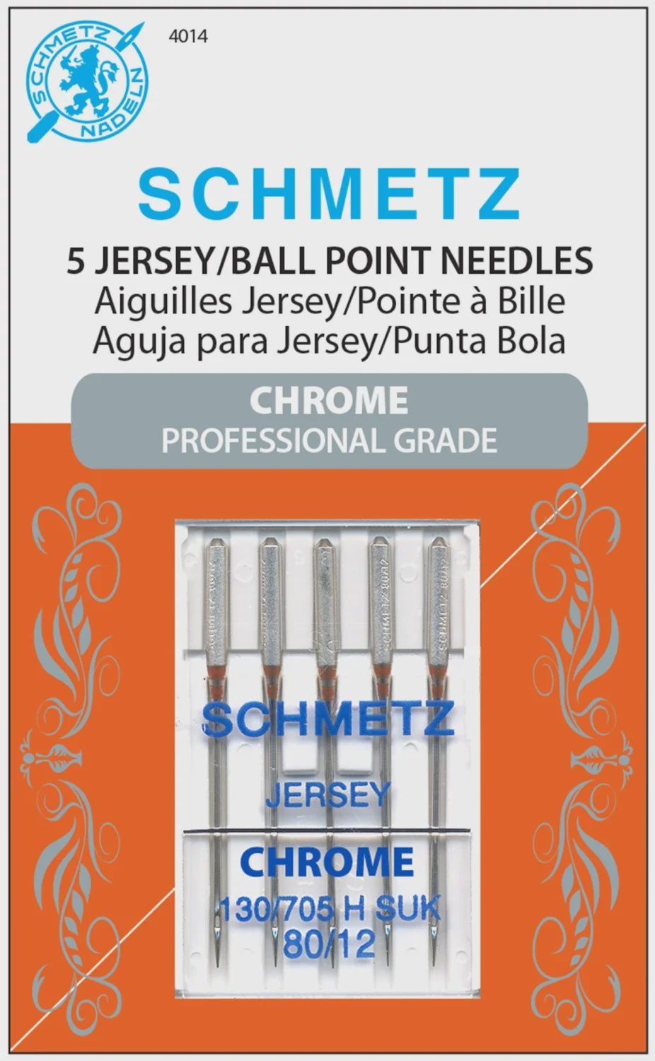 Schmetz Chrome Jersey/Ball Point needles 80/12 5/pk