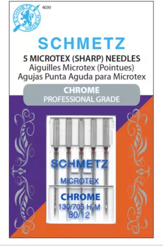 Schmetz Microtex Chrome Needles Size 80/12 5 pack
