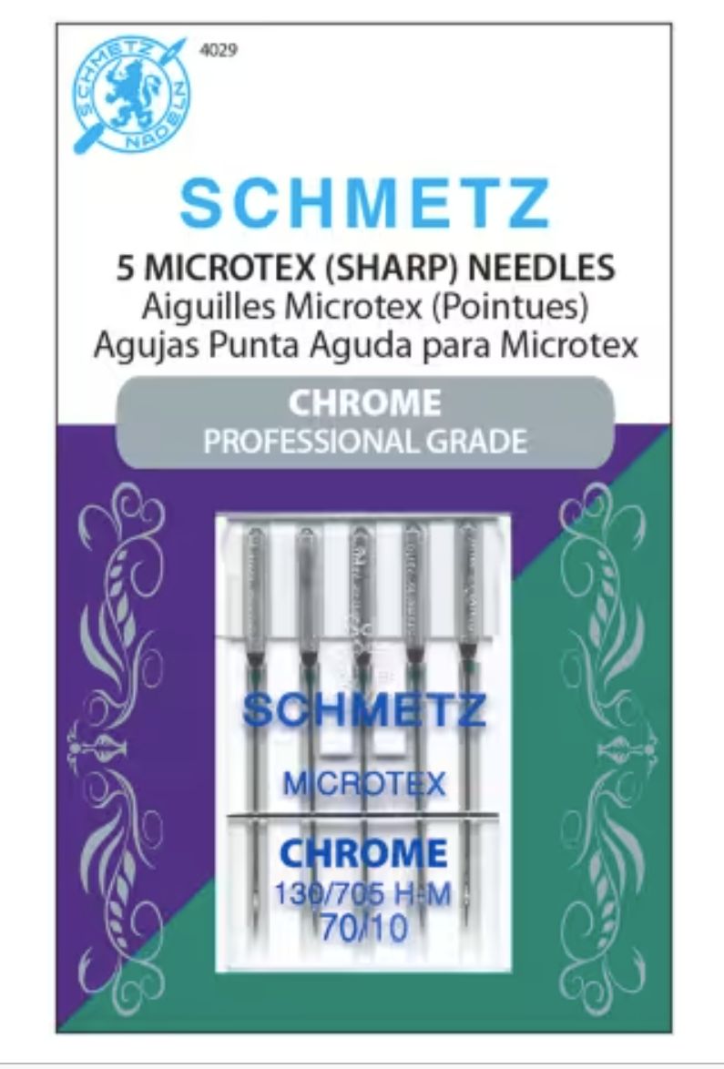 Schmetz Microtex Chrome Needles Size 70/10 5/pk
