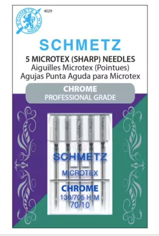Schmetz Microtex Chrome Needles Size 70/10 5/pk
