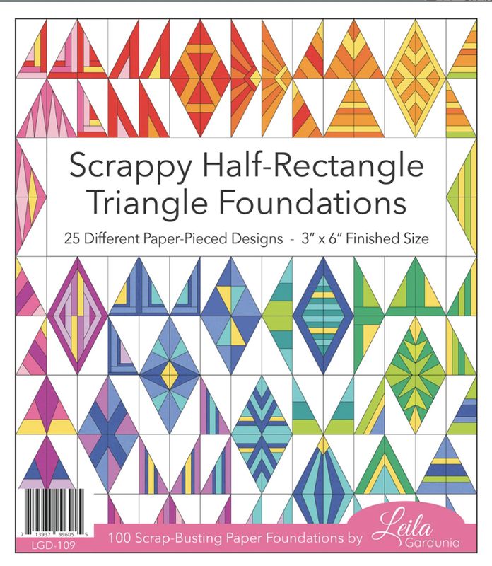 Scrappy Half Rectangle Triangle Foundations 3"x6" Finished Foundation Paper Piecing Pad
