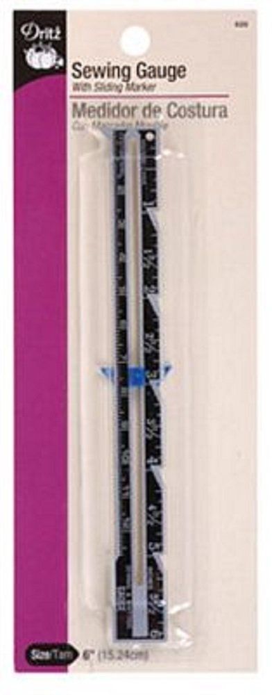 Sewing/Hem Gauge with Slide &amp; Points - 6"