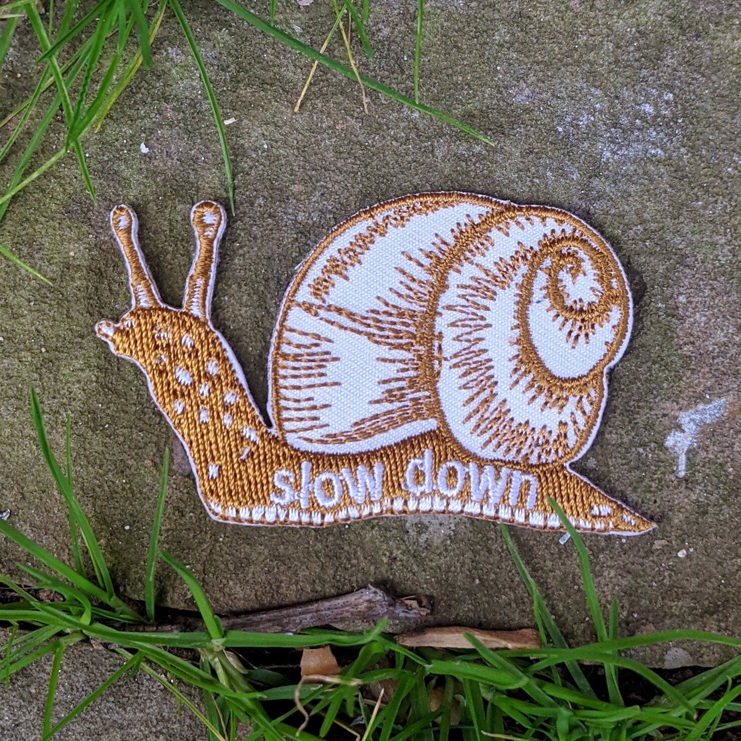 Slow Down Snail Embroidered Patch ilikesara