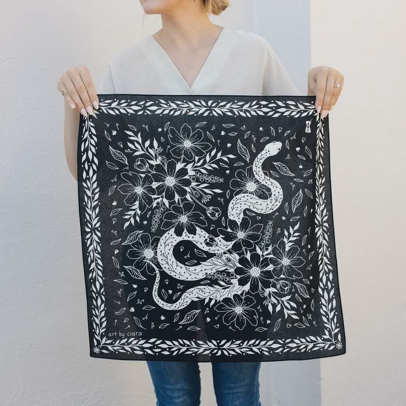 Snake Bandana Black - Art By Ciara