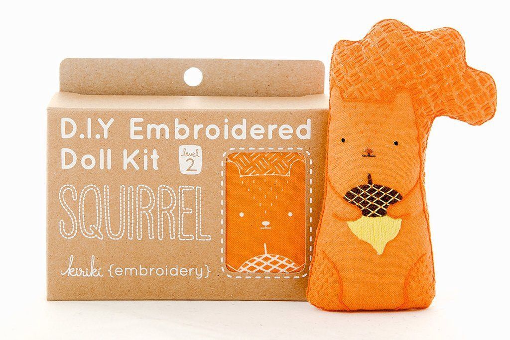Squirrel Embroidery Doll-Maker Kit - Kiriki Press
