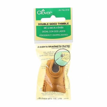 Thimble Double Sided Leather w/Metal Tip