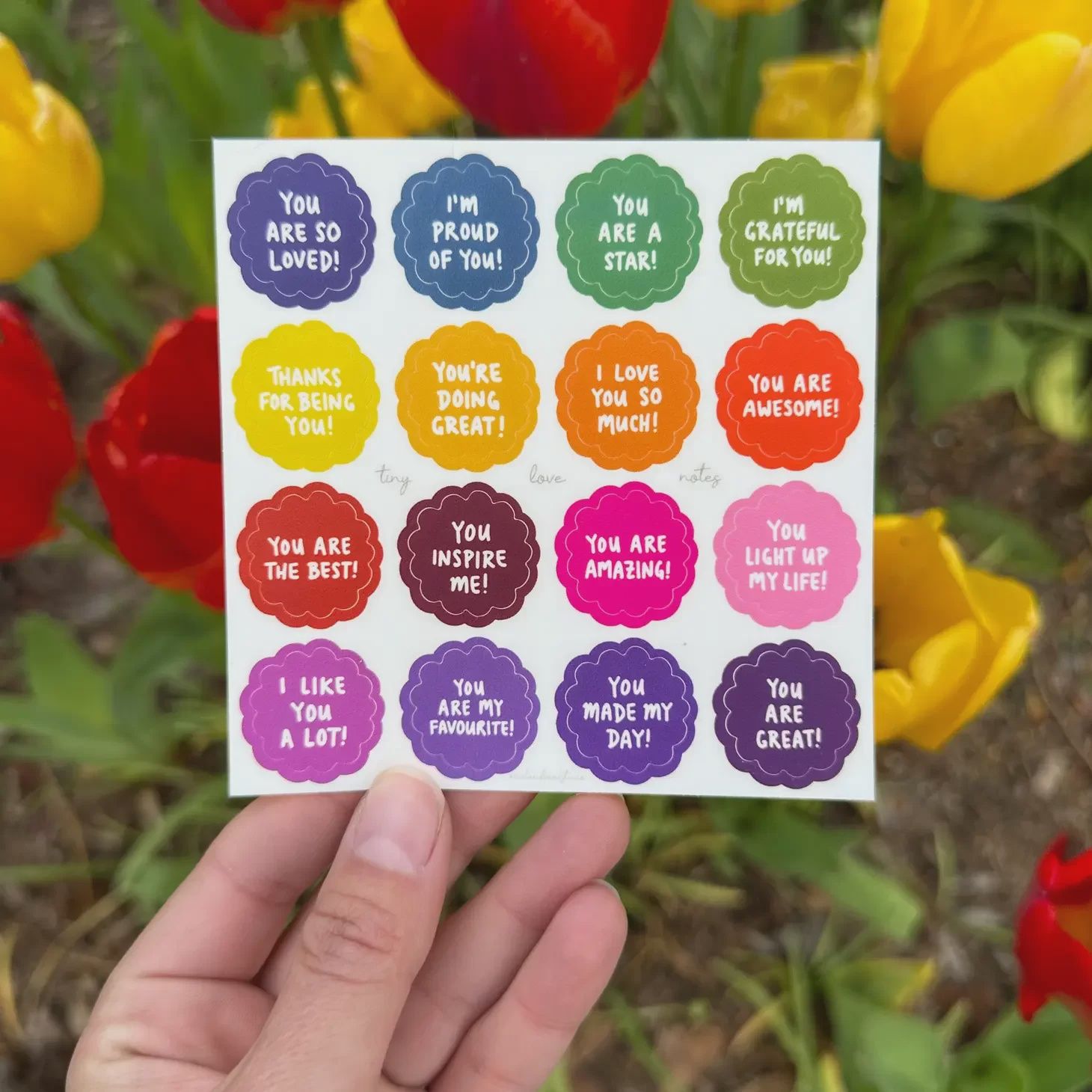 Tiny Love Notes Rainbow Sticker Sheet