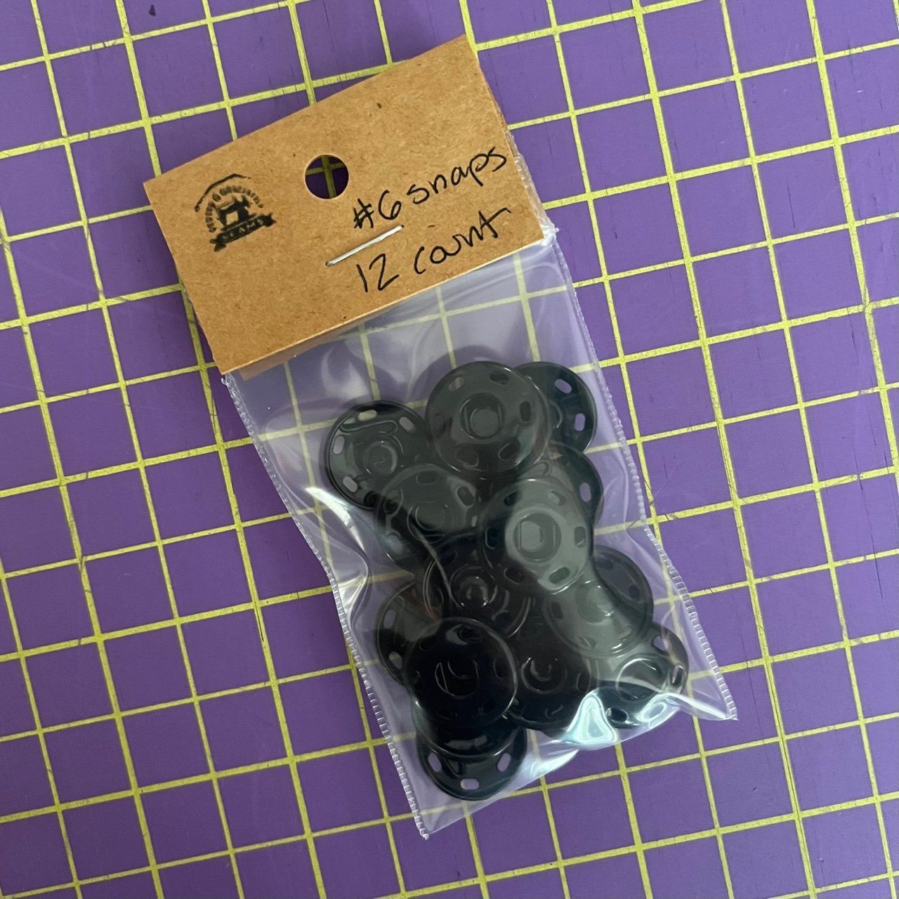 Sew-on Snaps Black Size 6 - 12 Sets