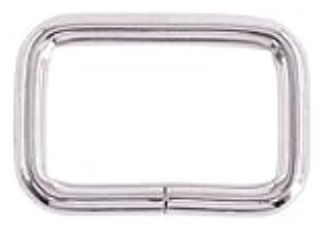 Silver Metal Rectangle Ring 1"