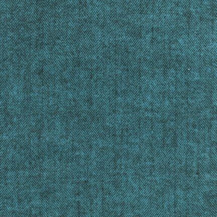 Shetland 6.4oz Flannel Herringbone - Ocean