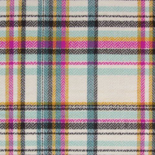 Sketch Plaid Tealberry cotton flannel herringbone from Highlands Flannel by AGF