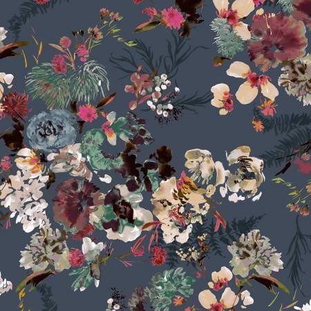 Slate Flora Jersey Knit Cotton Windam