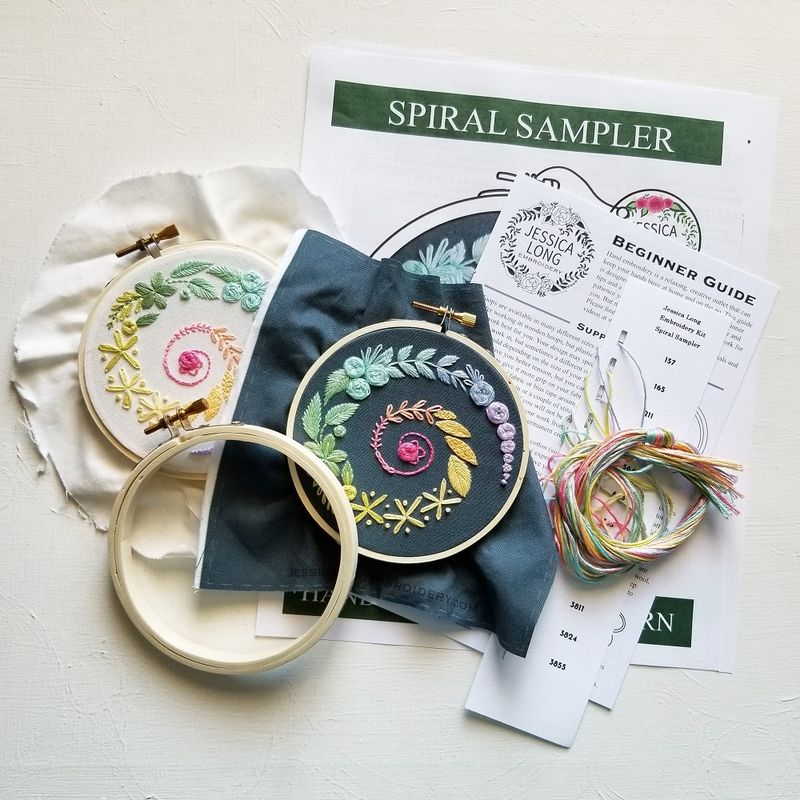 Spiral Sampler Beginner Embroidery Kit Jessica Long