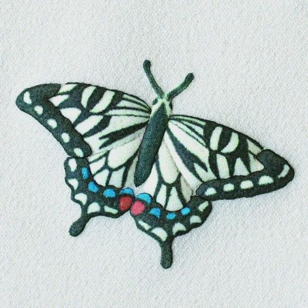 Swallowtail Butterfly Puffy Iron On Patch 2 pack Japanese Import