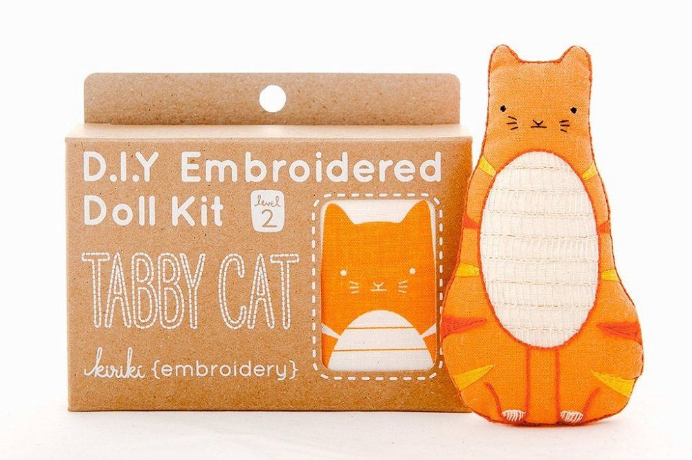 Tabby Cat Embroidery Doll-Maker Kit - Kiriki Press