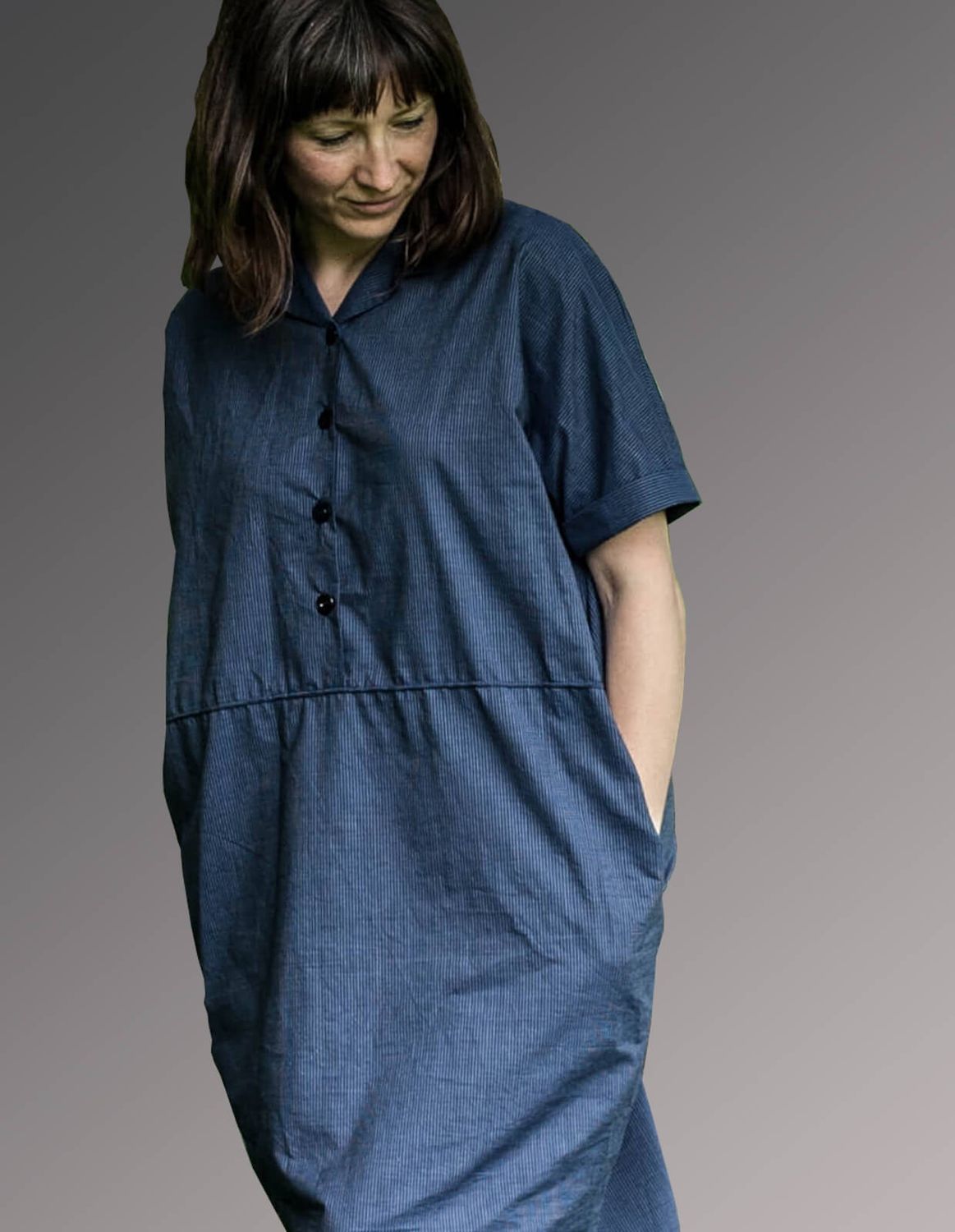 Flip Collar Shirt Dress  PDF Pattern by Maker's Atelier
