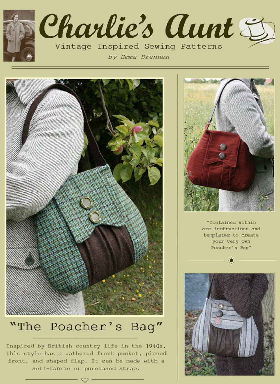 The Poacher's Bag - Charlie's Aunt Vintage Inspired Patterns