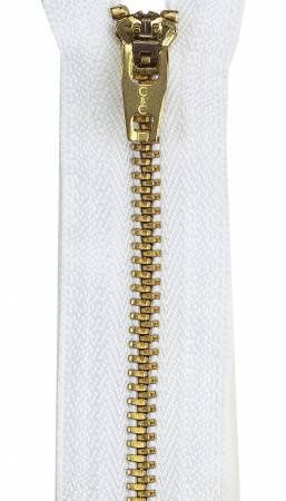White Packaged Metal Jeans Zipper 7in