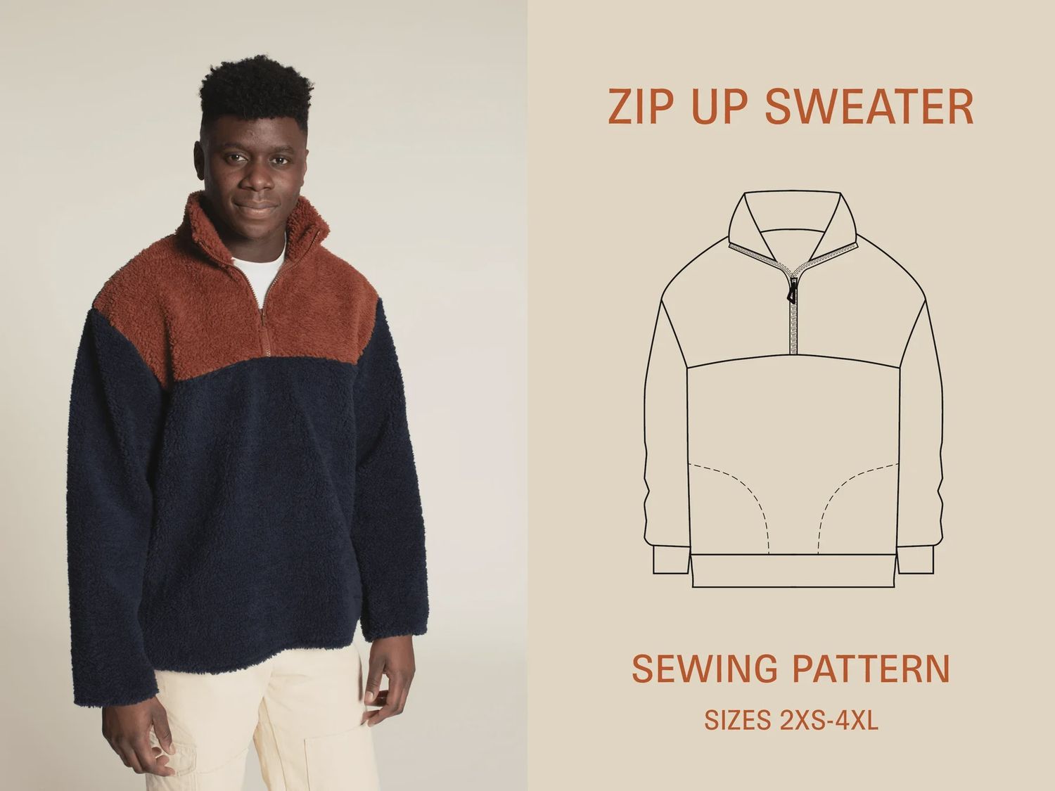 Zip - Up Sweater Pattern - Wardrobe by Me