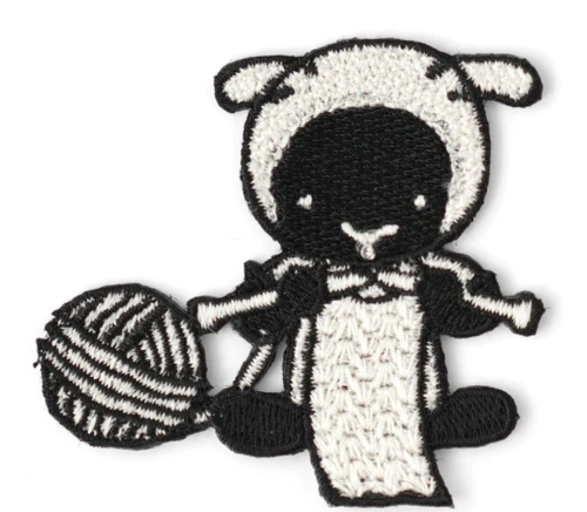 Sheep Knitting Embroidered Patch Japanese Import