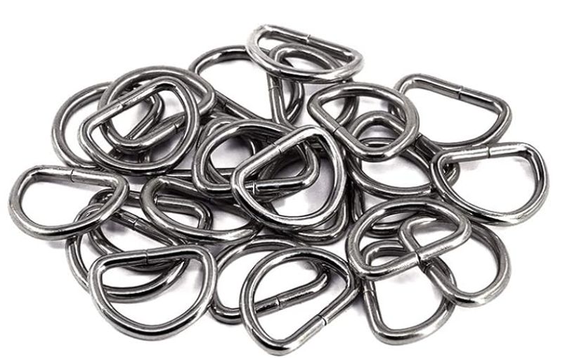 Silver Metal D Ring 3/4"