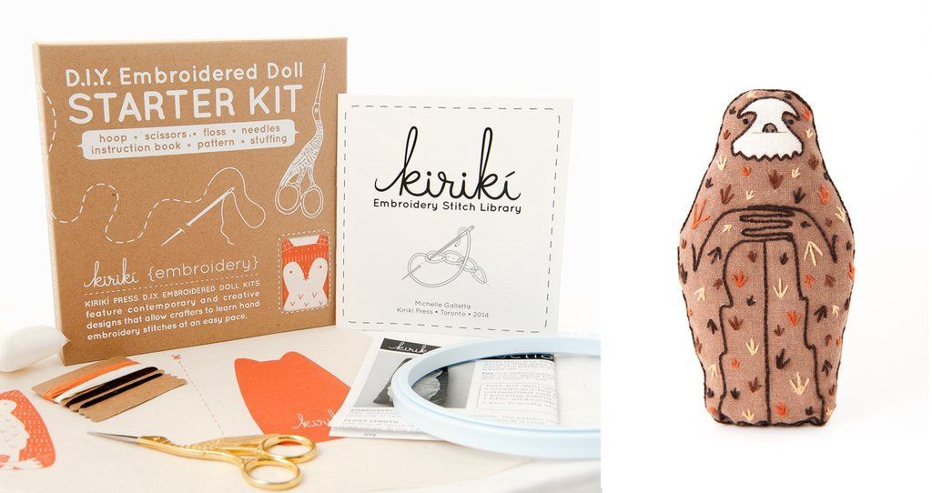 Sloth Embroidery Doll-Maker Starter Kit - Kiriki Press