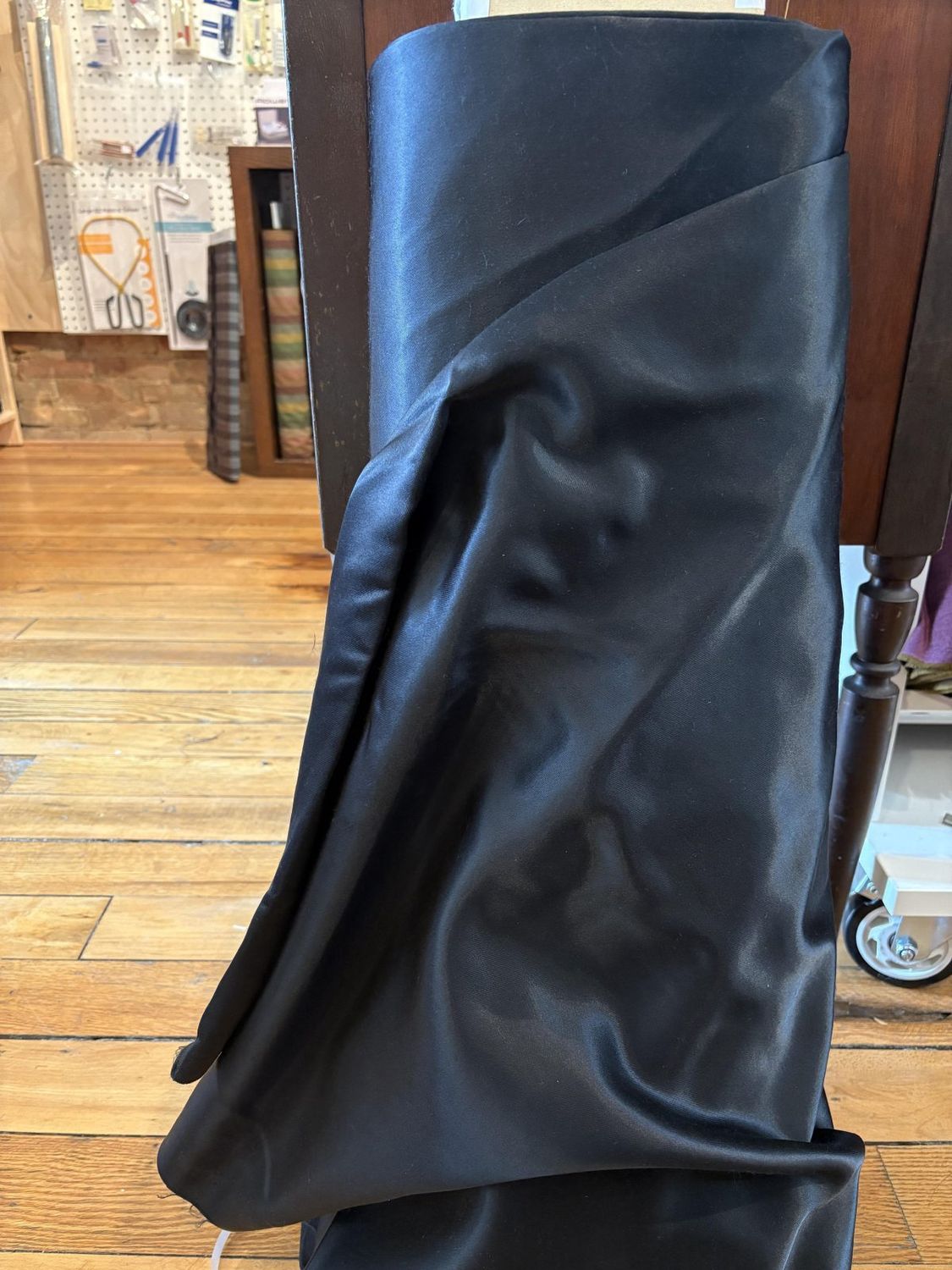 Solid Rayon Wool Bomber Jacket Satin Black Hokkoh