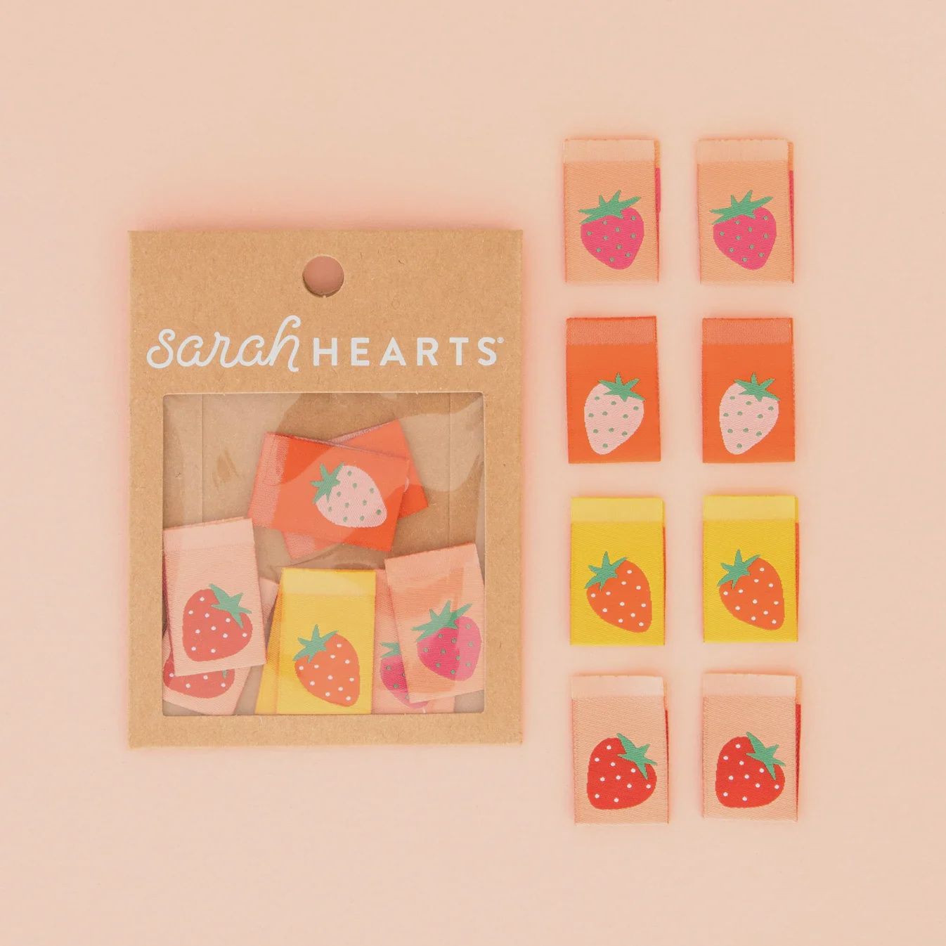Strawberry Multipack Woven Garment Labels Sarah Hearts