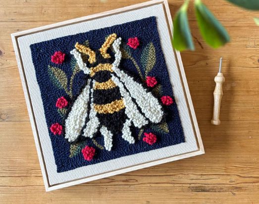 The Urban Acres Punch Needle Canvas Kit Spring Bee
