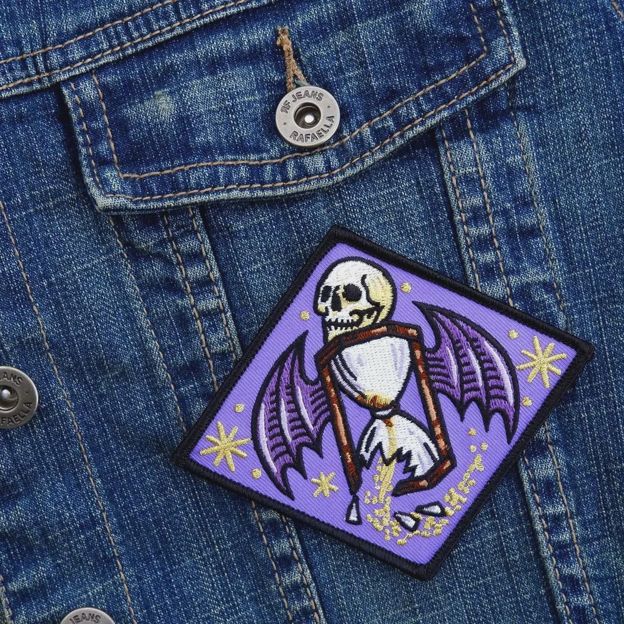 Time Isn't Real Embroidered Patch Cat Coven