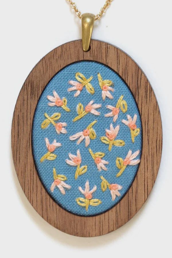 Tiny Tulips Embroidered Pendant Kit Kiriki Press
