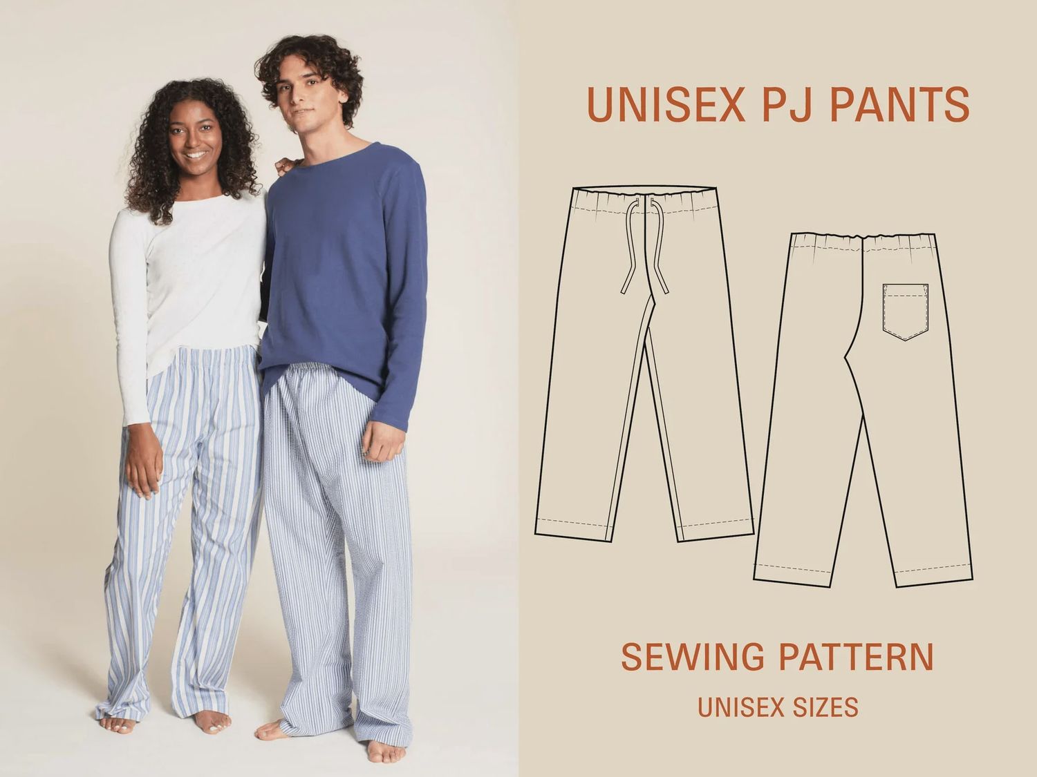 Unisex Pajama Pants Pattern - Wardrobe by Me
