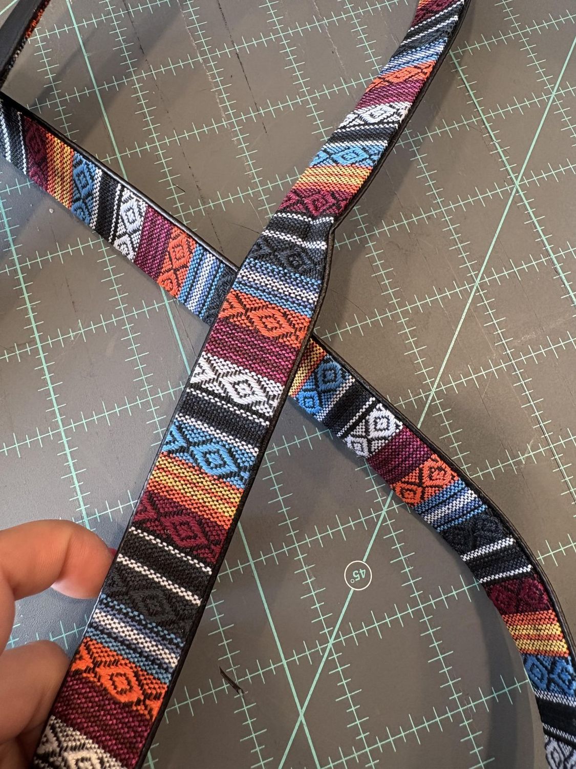 Woven Strapping with Faux Leather Backing 1" wide