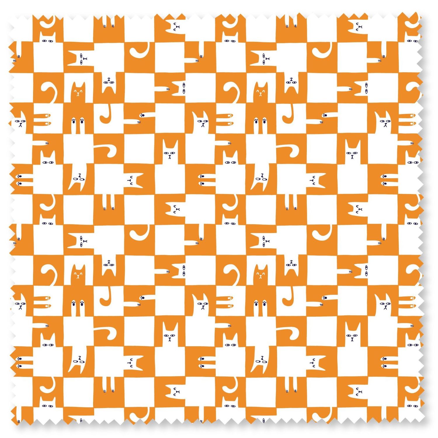 Cats and Flowers You Checkmate my Heart Cloud9 Fabrics