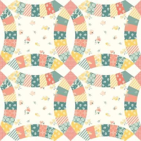 Double Wedding Ring Cheater Cotton Print New Beginnings Riley Blake