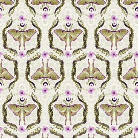 Magic Moths Cotton Print Alabaster Dear Stella