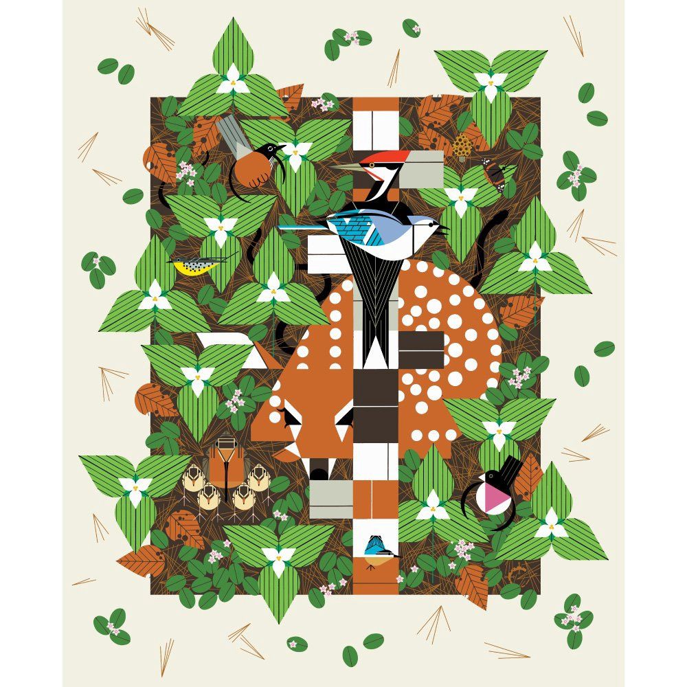 Michigan Audubon Poster Panel Charley Harper 36" x 44"