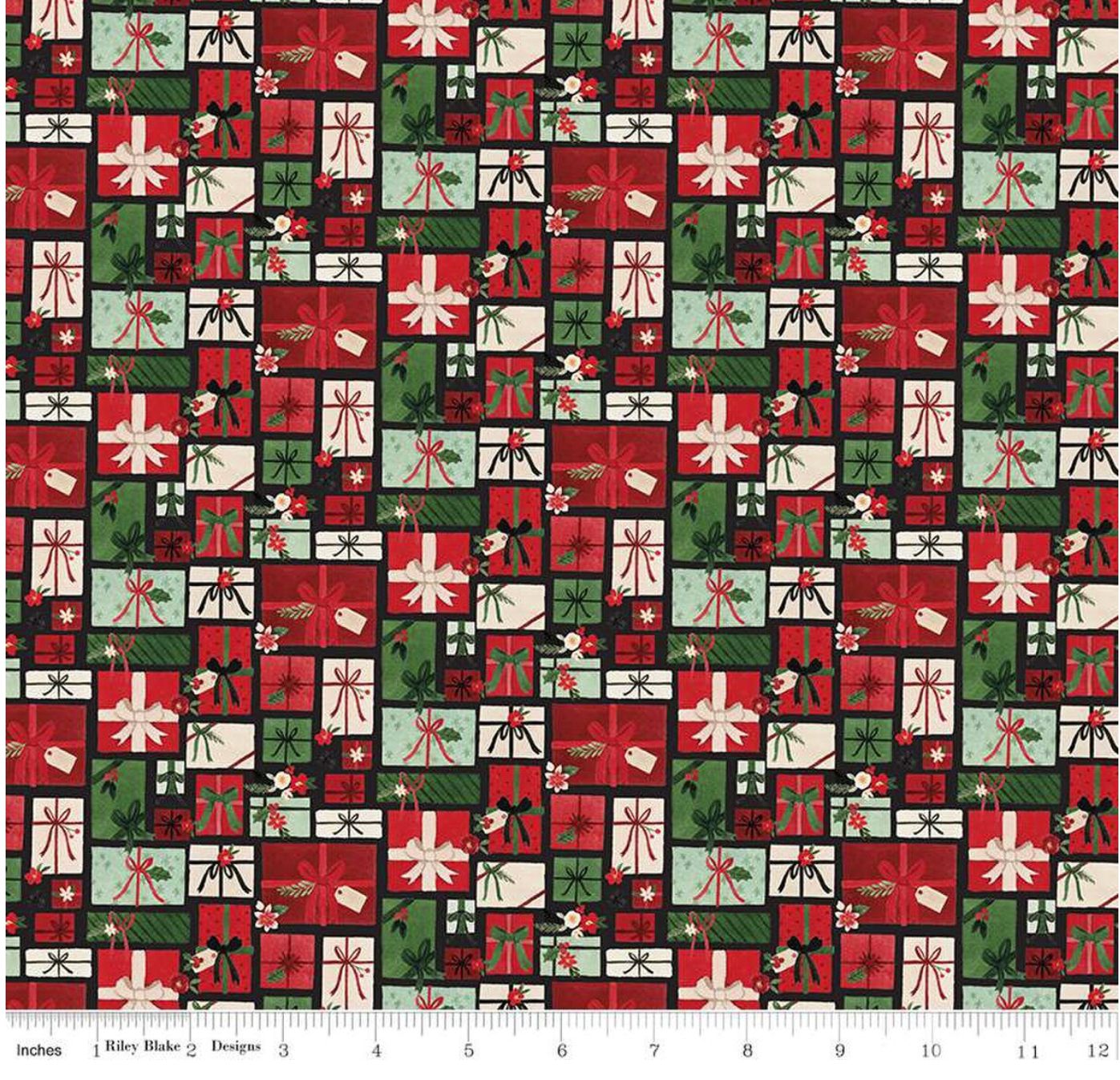 Pretty Presents Black Charming Christmas Riley Blake Designs