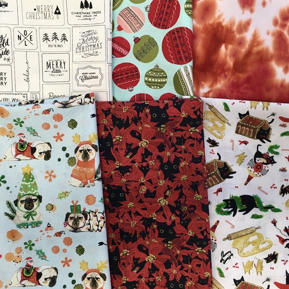 SEAMS Exclusive - Christmas Cats &amp; Dogs Fat Quarter Bundle
