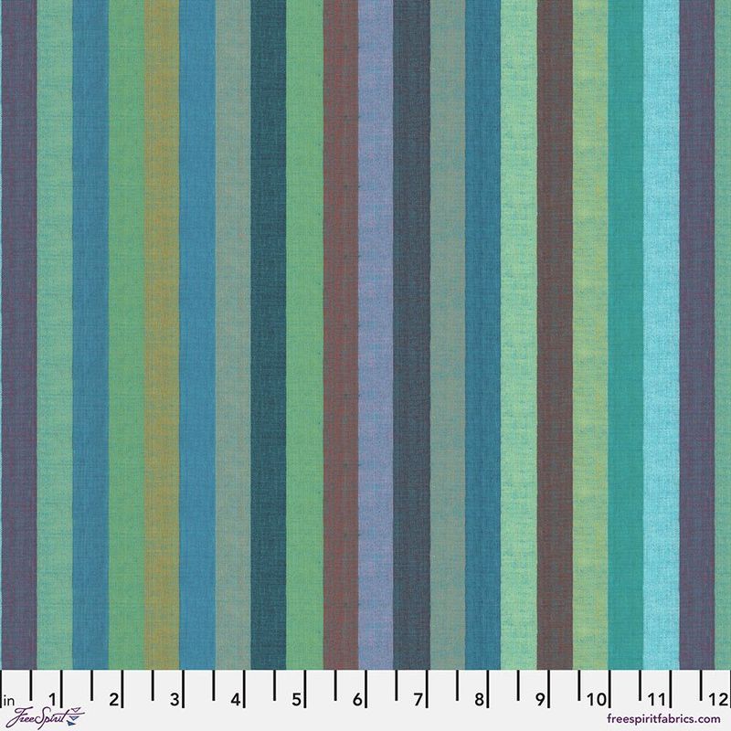 Azure Broad Stripe Kaffe Fassett Woven Stripes