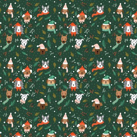Barkmas Tree in Hunter Metallic Merry Pawmas Cotton + Steel