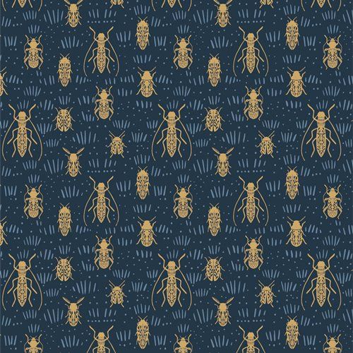 Beetle Parade Moon by Katie O'Shea for Art Gallery Fabrics