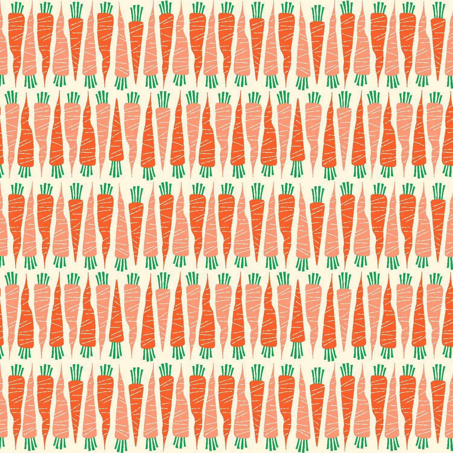 Carrot in Chantenay Printed Cotton In the Vegetable Garden Cotton + Steel