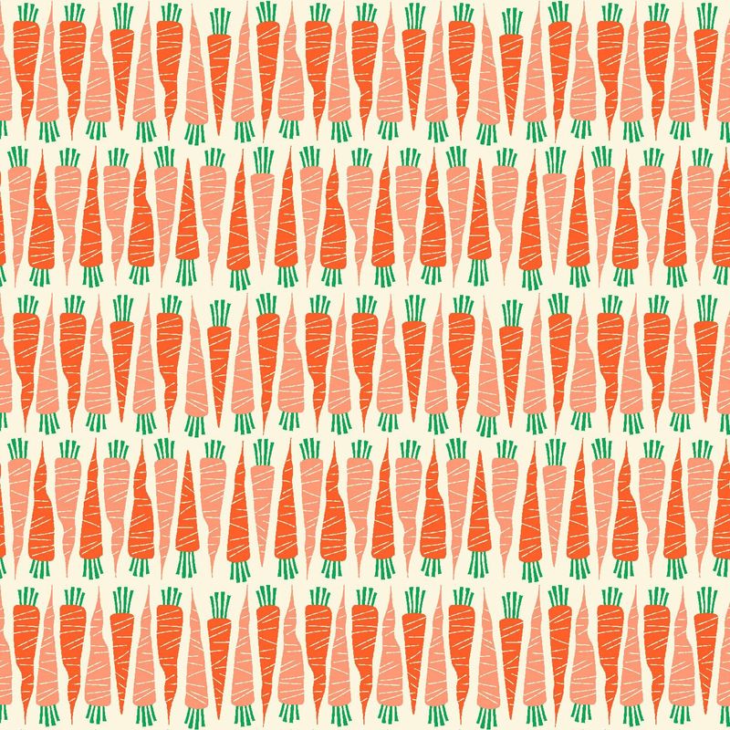 Carrot in Chantenay Printed Cotton In the Vegetable Garden Cotton + Steel