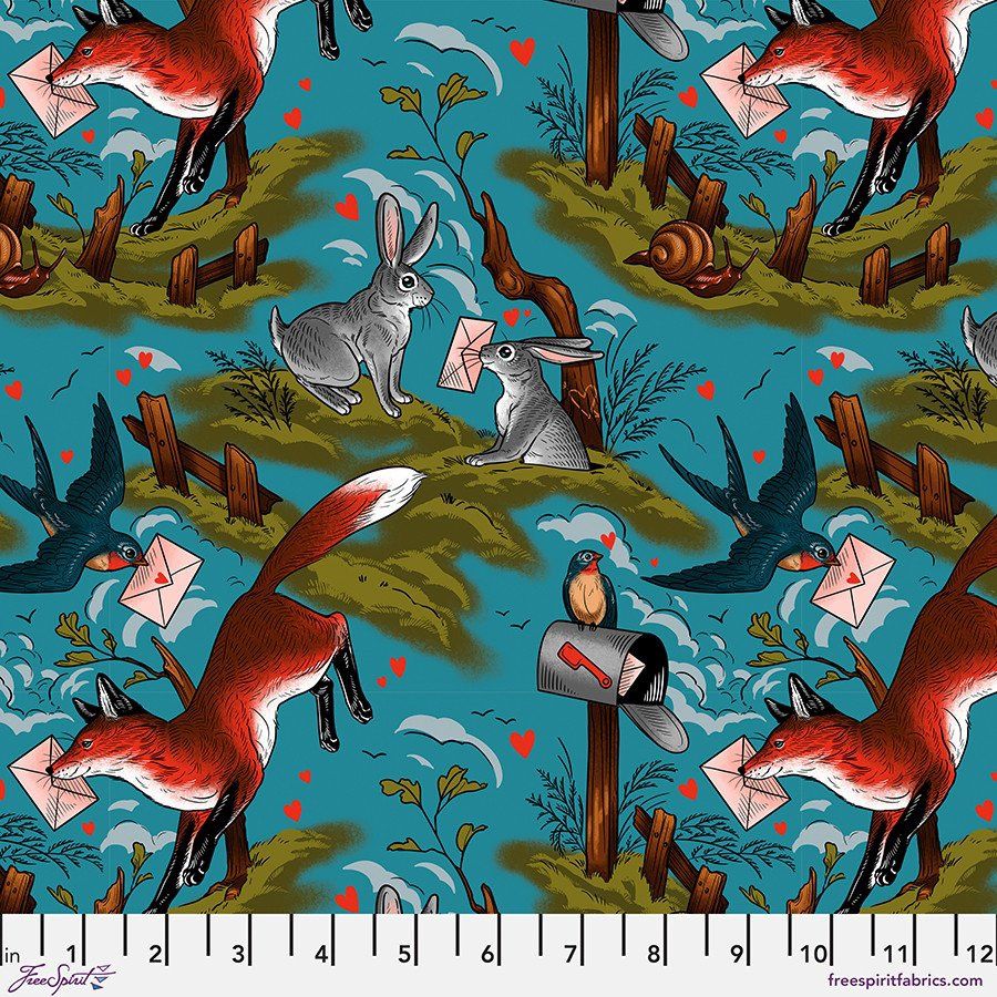 Mail Toile Love Letters Club Hauer FreeSpirit Fabrics