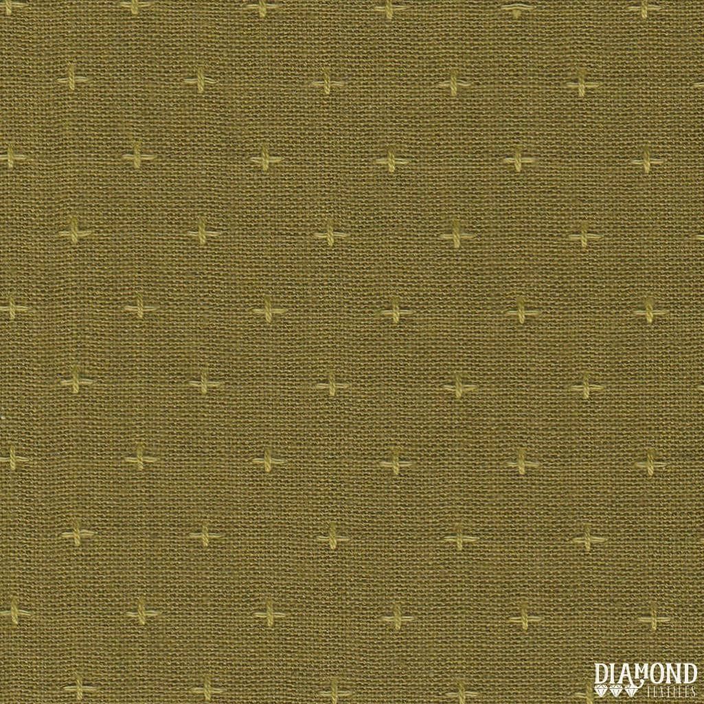 Manchester Plusses and Crosses Pickle Green 3147 Diamond Textiles
